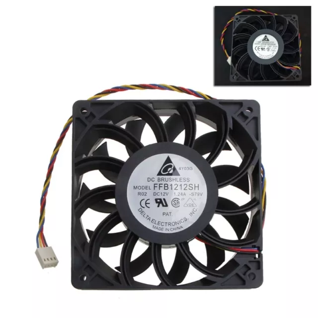 FFB1212SH 12CM Cooling Fan 120mm DC12V 1.24 12x12x2.5cm 4P PMW Bearing