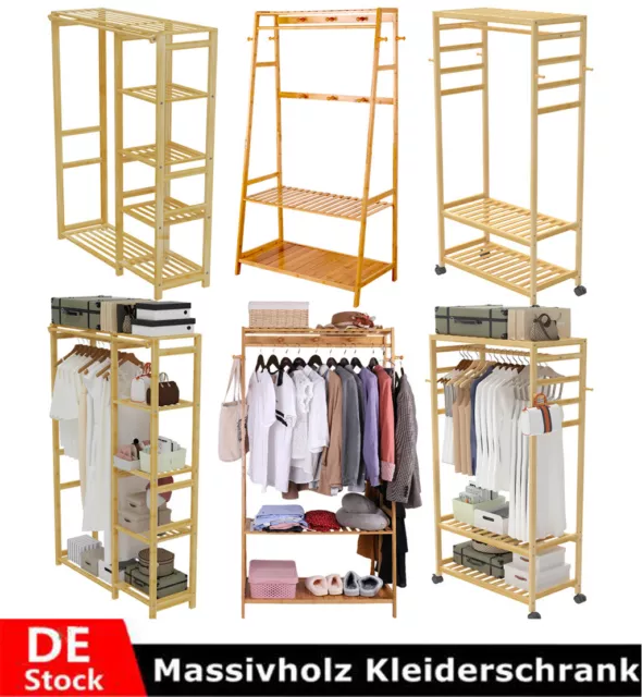 XXL Kleiderschrank Garderobenschrank begehbar Garderobe Massivholz Schrank Offen