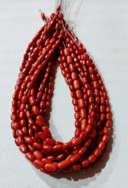 Perles de corail rouge 100 % naturelles non teintes - Perles en vrac de la...