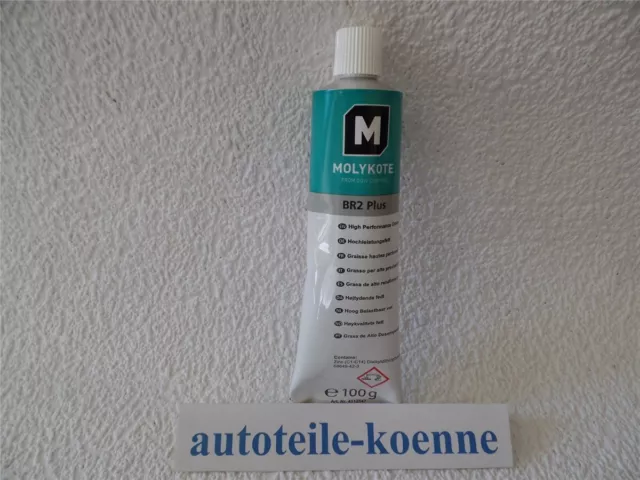 100g Tube Molykote BR2 Plus Hochleistungsfett Wälz- Gleit- Rollen- Radiallager