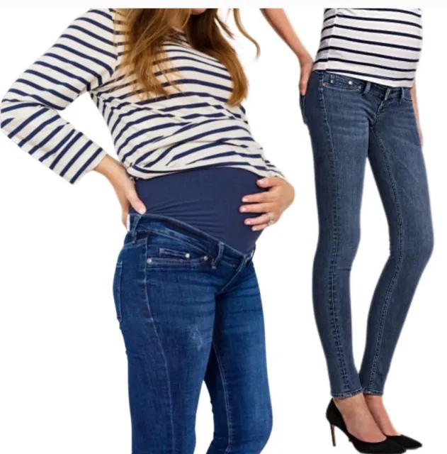 H&M Mama Skinny High Rib Stretch Denim Maternity Jeans Women's Size 6