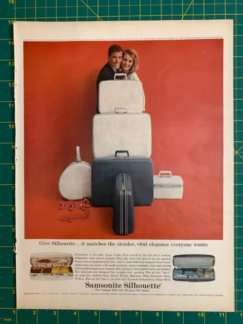 1963 Vintage Samsonite Silhouette Luggage Slender Vital Elegance Print Ad M1