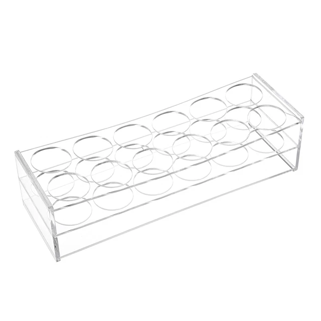 12WELL ACRYLIC TEST Tube Rack Holder 40mm Hole Diameter Clear for Lab