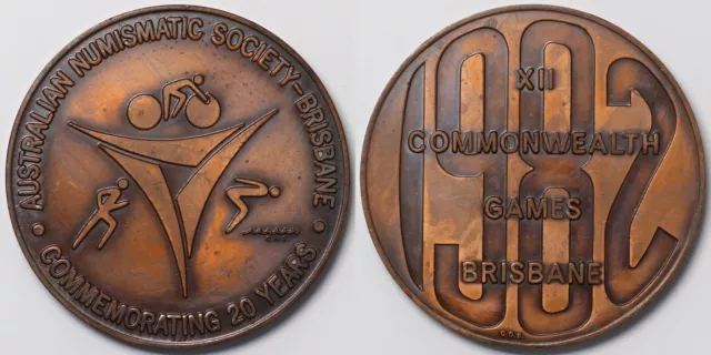 1982 Australian Numismatic Society Brisbane XII Commonwealth Games Bronze Medal