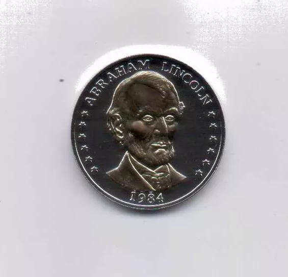 1984 Abraham Lincoln 175th Anniversary Silver and Gold Plated Coin/Medal