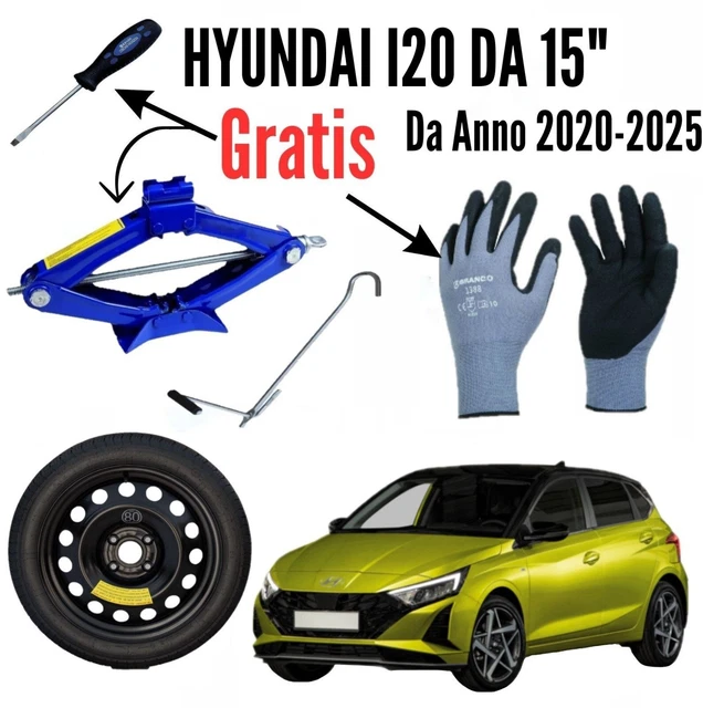 Kit Ruotino Di Scorta 125/80R15 Per Hyundai I20 - Con Cric E Chiave - Foto 3