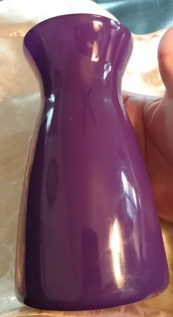 Pretty Dark Purple Overlay Glass Vase 6.5" Tall 3.25" Width VGC