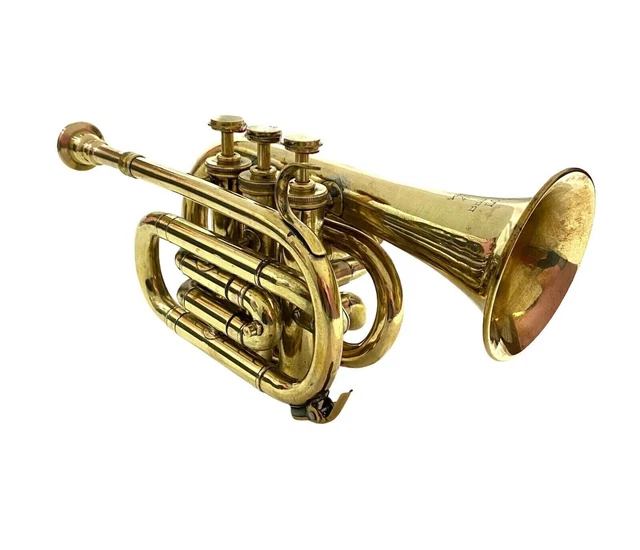 Nautical Shinny Brass Trumpet Pocket Bugle Student Horn 3 Vale+ Mouthpiece