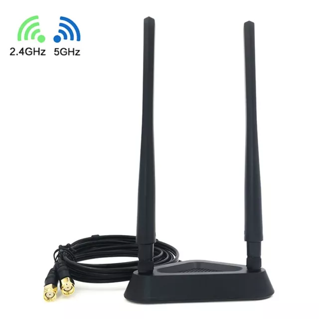 2.4GHz 5GHz WiFi 6dBi Antenna,Dual RP-SMA Connector For Asus Linksys Router AP