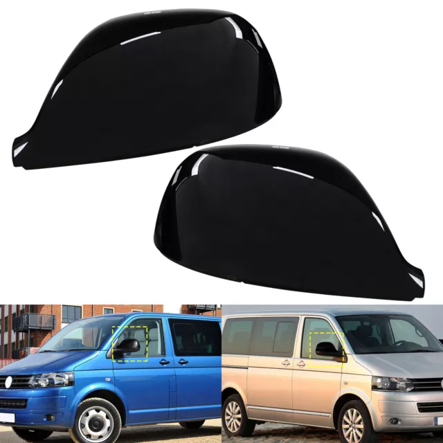 2x Door Wing Mirror Cover Cap For VW T6 Transporter Caravelle Multivan 2015-2019