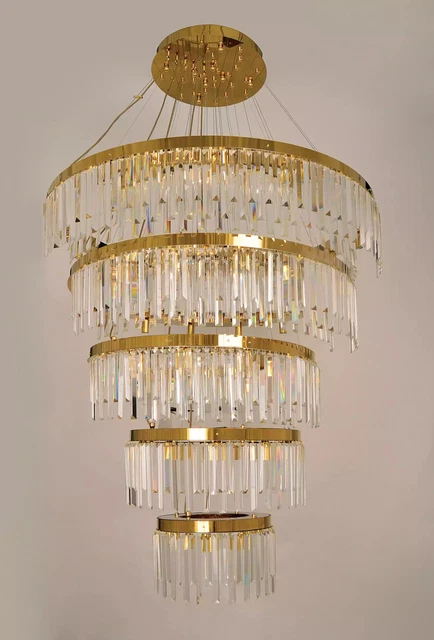 Kronleuchter Deckenleuchter Luxus Gold Deckenlampe Lüster Kristall Lampe