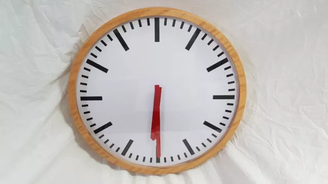 Made Designer Analogue Wall Clock Wooden / White Approx 40cm