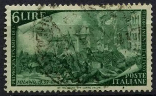 Italy 1948 SG#709, 6L Green 1848 Revolution Used #D65512