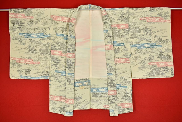 Vintage Japanese Kimono Silk Antique BORO HAORI Kusakizome Dyed/B729/525