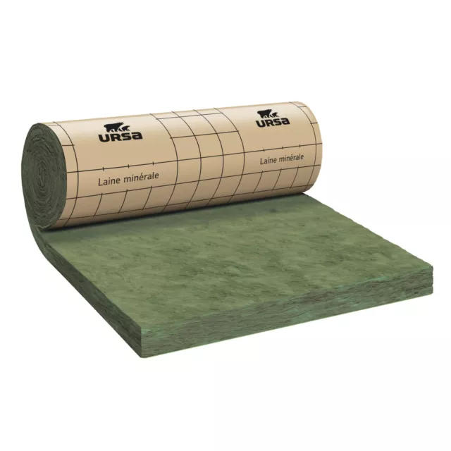 Rouleau laine de verre URSA PRK 35 TERRA revêtu kraft - Ep. 120mm - 6,48m² - R