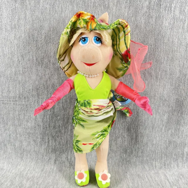 Nanco Tropical Miss Piggy Plush w Tags Vacation Green Jim Henson Muppets Vintage