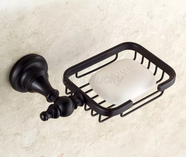 Black Oil Rubbed Bronze Wall Mounted Bathroom Accessory Soap Dish Holder Basket