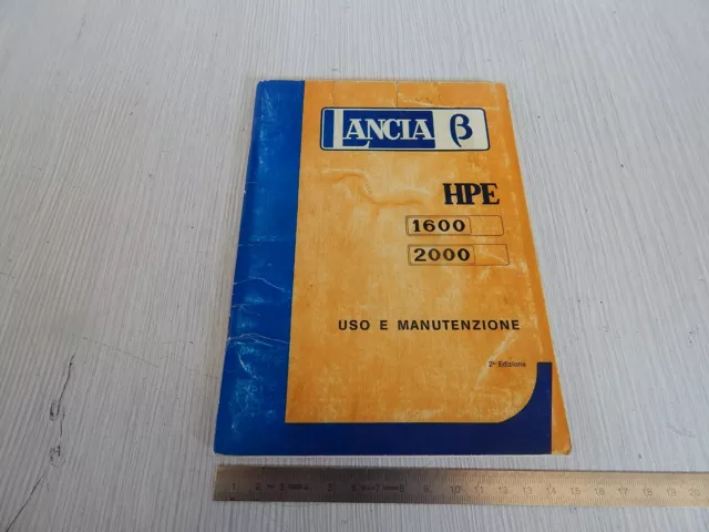 Manuale Uso Manutenzione Originale Lancia Beta Hpe 1975 1.6 2.0