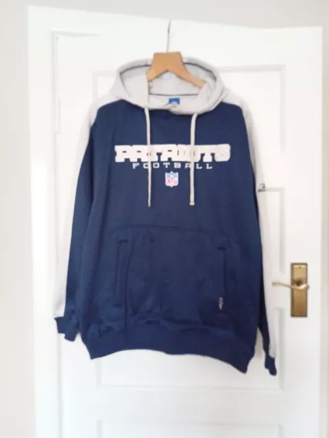 Felpa con cappuccio pullover calcio vintage Reebok Team Aparel NFL New England Patriots media