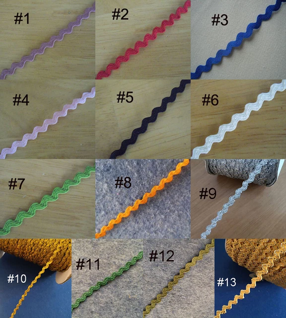 5 Yards 1/4" Wide Ric Rac Rick Rack Trim Lace 12 Colors