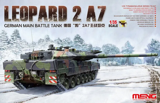 Meng-Model TS-027 - 1:3 5 Allemand Principal Combat Réservoir Léopard 2 A7 - Neu