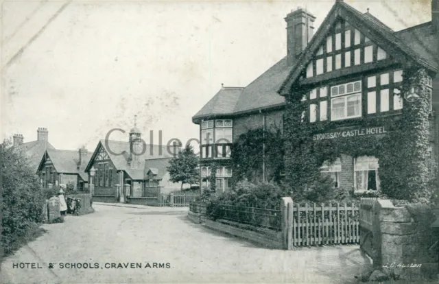 Craven Arms Shropshire Hotel & Schools Printed postcard unposted