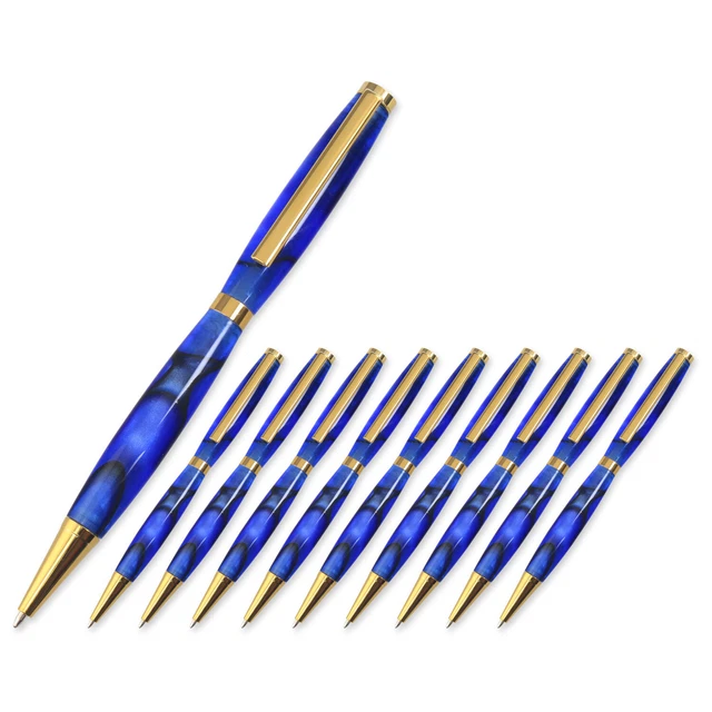 Kit de bolígrafo Slimline, acabado dorado titanio, paquete de 10, torneado en madera heredado