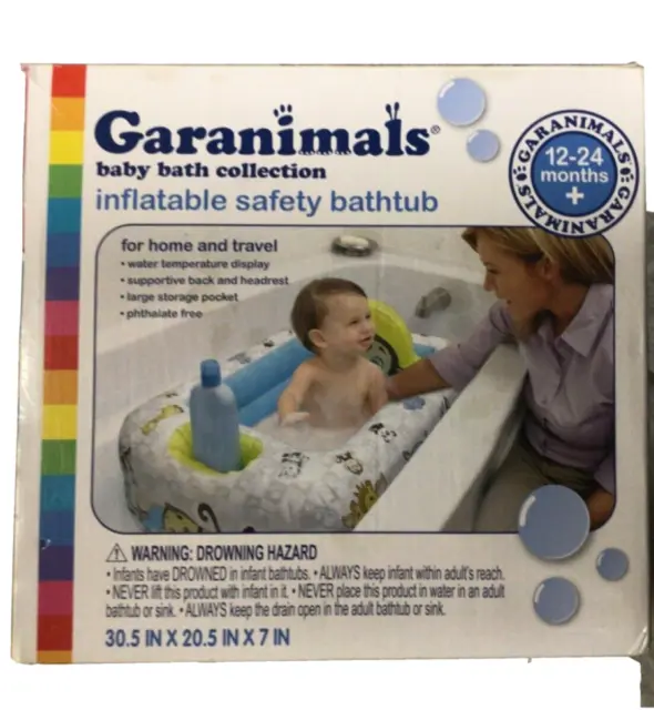Garanimals Baby Inflatable Safety Bathtub 30.5IN x 20.5IN X 7IN 12-24 Months NIB