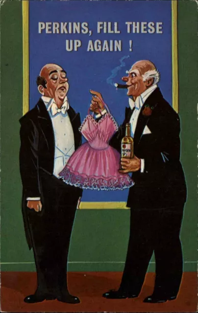 Risque Rich Old Man Wants His Butler to Get Him a Woman Postcard