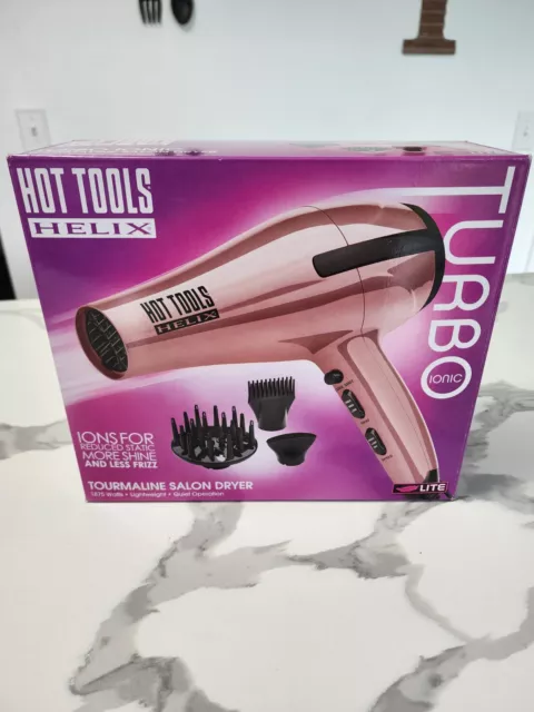 Hot Tools Helix Turbo Ionic Tourmaline Salon Dryer 1875w ROSE GOLD ~NEW