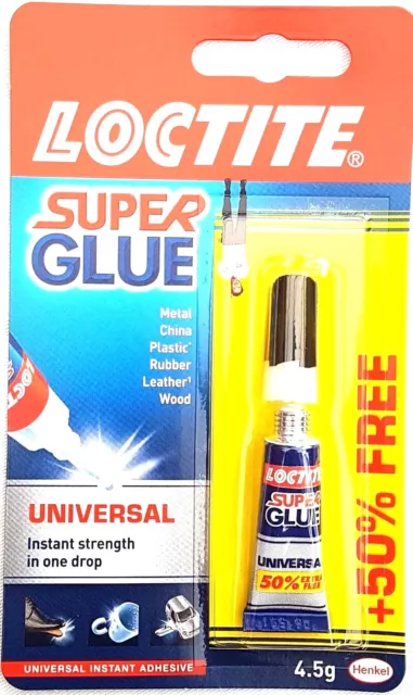 Loctite Super Glue UNIVERSAL Instant Selbstklebend Stark Reparatur 3g +50% Free