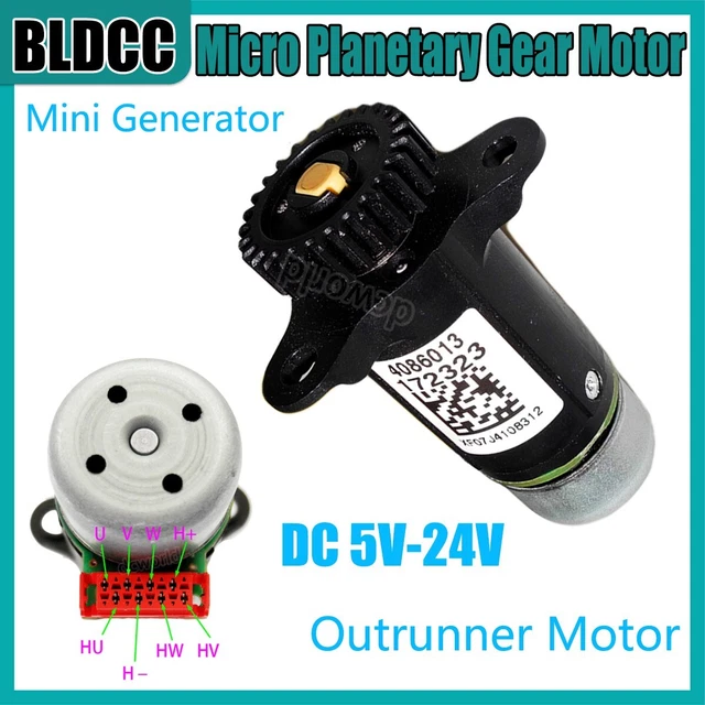 DC 12V-24V MICRO Brushless Planetary Geared Motor Small Generator W ...