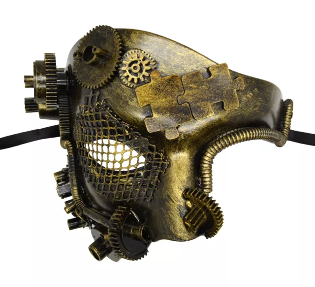 Steampunk Phantom Half Face Gold Masquerade Mask Prom Party Venetian Mask