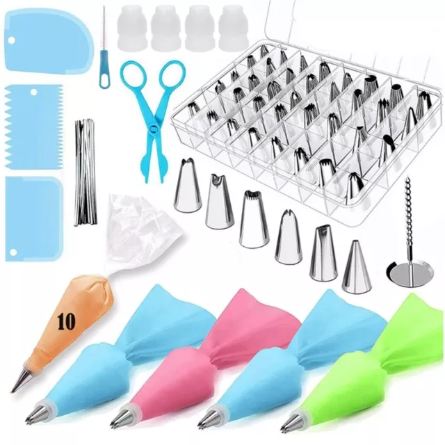 72pcs Cake Decorating Tools Supplies Kit Various Icing Tips Reusable Pastry Bag