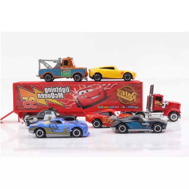 7 Pcs Disneys Pixar Cars 2 Lightning McQueen Racer Car Truck Kids Toy Gift Set 2