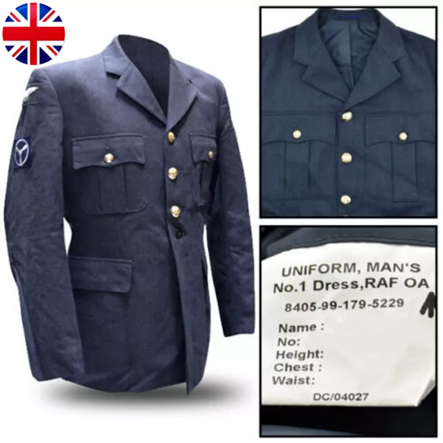 Uniforme Veste Tunique Cérémonie Britannique Armee RAF Royal Air Force No 1 Bleu