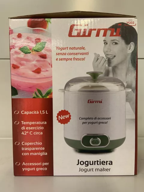 Yogurtiera per Yogurt Greco 1,5 LT Nuova  mai usata GIRMI mod. YG02 coperchio tr