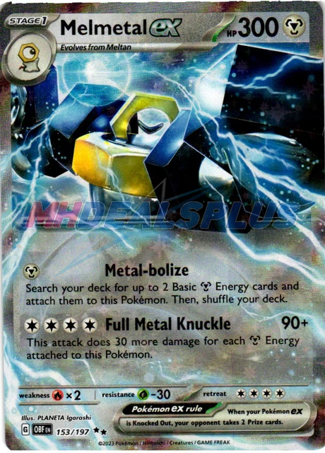 NM Pokemon Obsidian Flames Melmetal EX Double Rare 153 #153/197