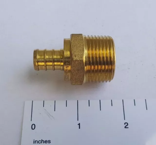 25) 1/2" Pex X 3/4" Male Npt Threaded Adapter Brass Crimp Fittings - Lead Free