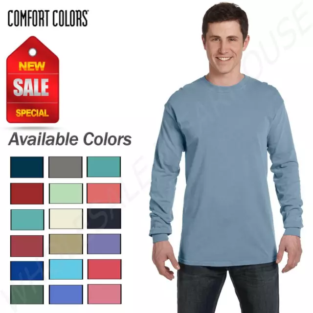 Comfort Colors Mens T-Shirt Long Sleeve Garment Dyed Preshrunk Tee C6014