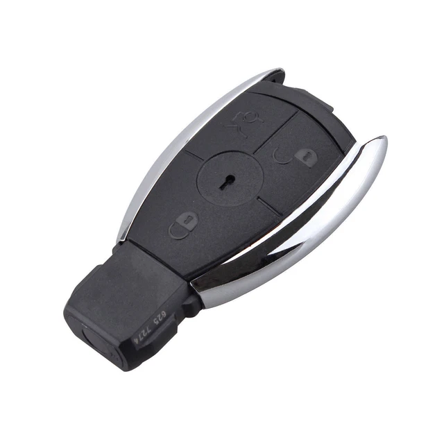 Carcasse De Clé Mercedes-Benz M11 Chromée 3 Boutons - Pour Modèles C, E, G, R, CL, GL, SL, CLK