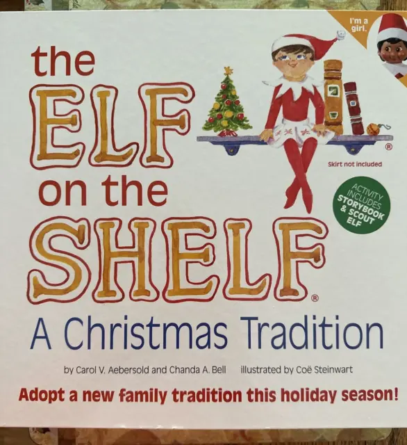 The Elf On The Shelf Book & Doll Brown Eye Girl Dark Tones Nib Christmas Tradion