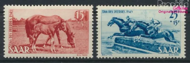 Briefmarken Saarland 1949 Mi 265-266 (kompl.Ausg.) postfrisch Pferde(9408344