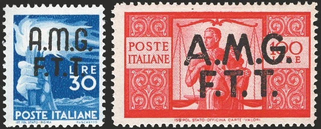 1947/48 - Trieste A, Democratic, No. 1/17. Certified: Italia Colleziona srl. C