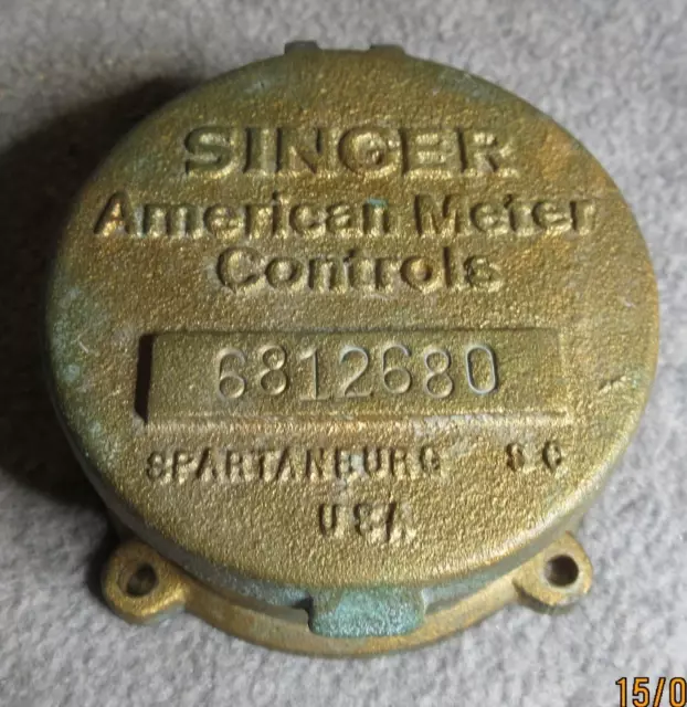 Vintage Brass Valve Cover  Utilities Singer American Meter Controls Valve USA