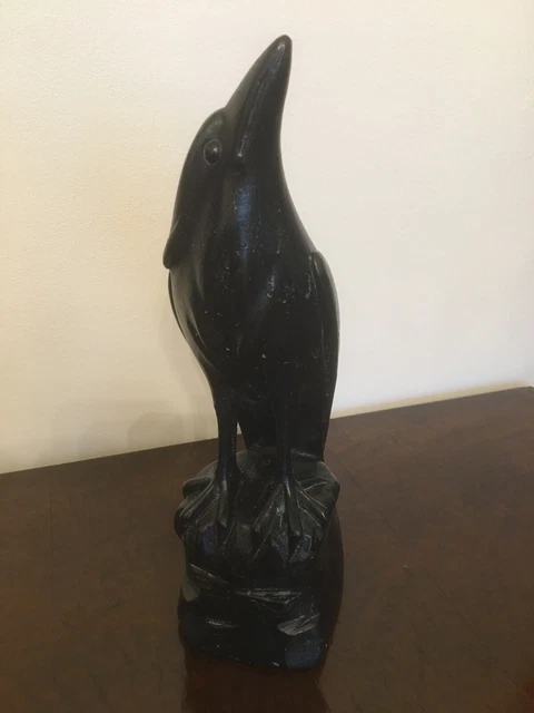 Statuette Corbeau Avec Dragonne - Décor Gothique Halloween, 24x18x8 Cm, Pour Intérieur/extérieur, Fêtes