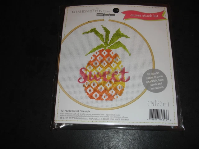 Kit De Punto De Cruz 3 Dimensiones, Piña Dulce, 6 In, Nuevo Sellado