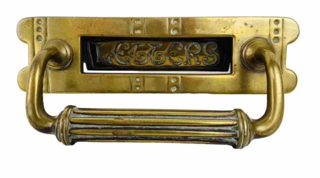 Vintage Cast Solid Brass Letter Box Heavy Ornate Door Handle