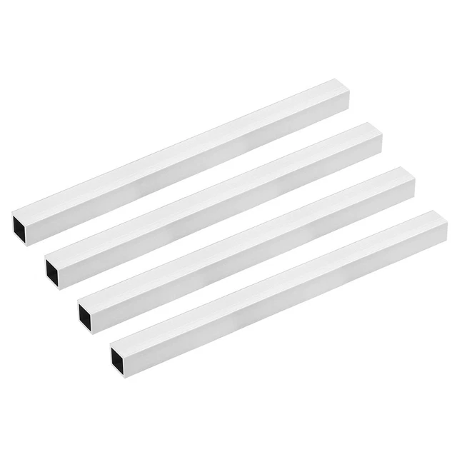 6063 Alluminio Rettilinea Tubo Quadrato 20mmx20mmx1.2mm 300mm Lunghezza 4pz