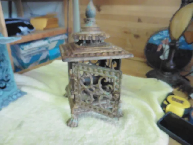 Antique pagoda lion claws lamp cast iron VERY heavy Lantern door Asian Japan 9lb